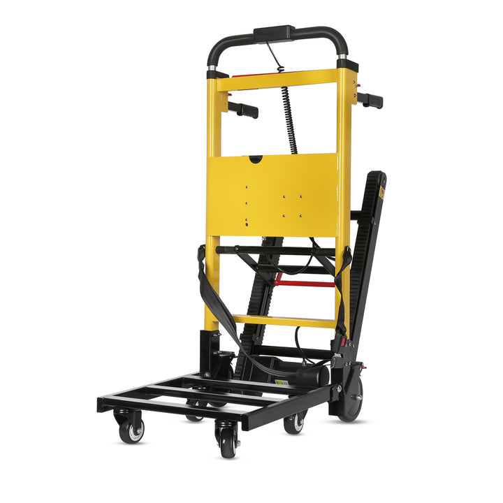 Riosoc electric stair climbing dolly with durable wheels, ergonomic handles, and a foldable platform for transporting heavy loads efficiently.